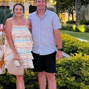 Liv dress in spring rainbow
